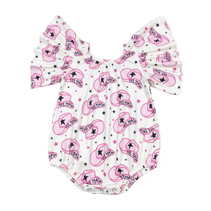 Barboteuse Rose à Manches Courtes pour Filles, Style Cowgirl Western, Vêtements pour Bébés Filles, Boutique, Vente en Gros, Haute Qualité, Nouvelle Arrivée, Prêt à Expédier - Product Image 6
