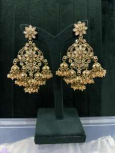 Pendientes colgantes de moda Royal Kundan para uso nupcial - Product Image 2