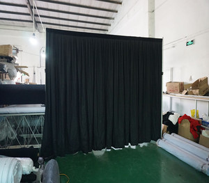Cortina de Fondo de Terciopelo Negro con Diseño Simple de Tubos y Cortinas para Decoración de Eventos - Product Image 5