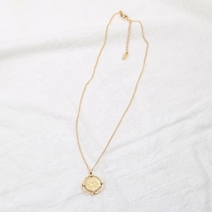 Unique and Retro Stylish and Delicate Jewelry 18K PVD Gold Plated Retro Apollo Creative Zodiac <strong>Coin</strong> Pendant <strong>Necklace</strong> - Product Image 3