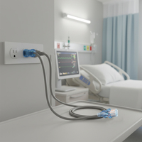 Câble d'alimentation de qualité hospitalière nord-américaine 5-15P vers IEC320 C13