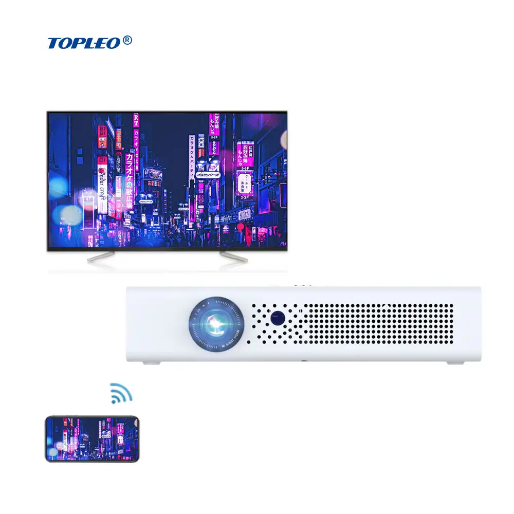Topleo V6 proiettore Smart home theater dlp proiettore 4k 3d portatile video android proiettore