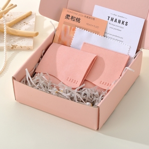 Custom Logo Pink Velvet Pouch and Sliding Drawer Jewelry Packaging <b>Box</b> <b>Gift</b> Set for <b>Earring</b> Bracelet Necklace Ring - Product Image 3