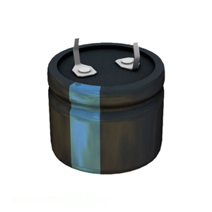 Condensateur canal fabricant 380LX271M160J202, aluminium, 270 µF, 20 %, 160 V, à clipser, traversant (TH), 270 µF - Product Image 1