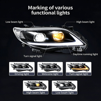 AURON Nuevo Faro Delantero LED de 32V para Corolla 2011-2013, Actualización Retrofit, Construcción de Aluminio, Luz Blanca de 6000K