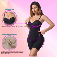 Body sculptant sans bretelles pour femme, Fajas Colombianas, avec armatures, effet ventre plat, sans couture, en soie glacée, entrejambe ouvert