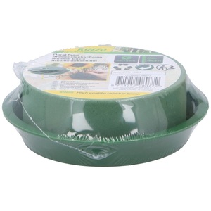 Cylindre en mousse florale Kinzo 12x4cm avec soucoupe pour l'arrangement floral - Product Image 1