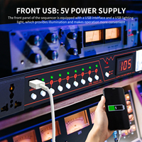 XTUGA XR-728 - Secuenciador de Energía Profesional de 10 Salidas, Controlador, Acondicionador, Protector de Sobretensión, Regulador de Alimentación, Pantalla LED