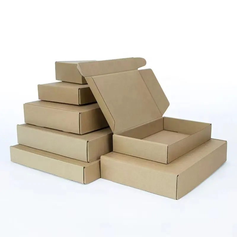 कस्टम उपहार बॉक्स पैकेजिंग शिपिंग बक्से नालीदार बोर्ड और क्राफ्ट पेपर के लिए आसान तह