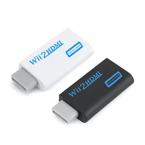 Full HD 1080P Wii HDMI dönüştürücü adaptör beyaz ve siyah plastik Wii2HDMI PC HDTV monitör ekran için 3.5mm ses ile