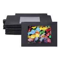 Boîte en papier noir pliable élégante avec fenêtre transparente pour la présentation de bonbons, chocolats, cadeaux de mariage ou de fête, personnalisable avec votre propre design