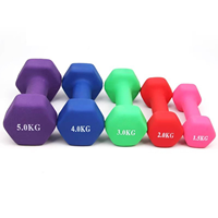 Haltères hexagonaux en fonte recouverts de néoprène, 0,5-10 kg, colorés, pour musculation, powerlifting, fitness à domicile, avec logo personnalisé