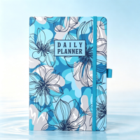 Carnet A5 en cuir PU style floral, reliure thermique, couverture rigide, avec élastique, idéal pour les voyages et les cadeaux, en promotion