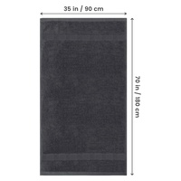 Lot de 2 grandes serviettes de plage en coton absorbant et à séchage rapide, polyvalentes pour usage quotidien, couleur gris