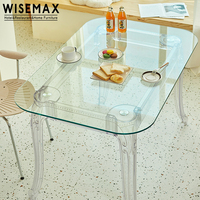 Table de café luxueuse et carrée, en verre, acrylique, meubles pour banquet de mariage, nouveau design,