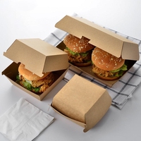 Boîtes à hamburger en kraft personnalisables, étanches, haut de gamme, compostables, biodégradables, en matériaux recyclés, à compartiment unique, pour envoi postal
