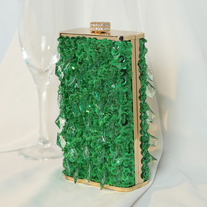 Multicolor nuevo Retro hecho a mano con cuentas cena cadena bandolera pequeño cuadrado banquete vestido embragues para mujeres - Product Image 6