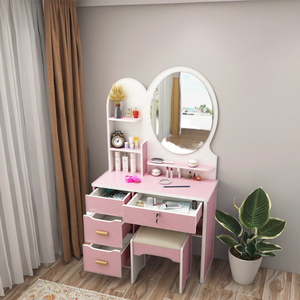 Meuble de chambre à coucher moderne, vente flash, <span class=keywords><strong>pas</strong></span> <span class=keywords><strong>cher</strong></span>, coiffeuse avec miroir, 4 tiroirs, en MDF - Product Image 2