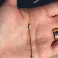 Delicado Brazalete de Cadena de Mano Vintage Chapado en Oro de Acero Inoxidable, Elegantes Anillos de Brazalete para Mujer, Regalo de Cumpleaños o Festividades
