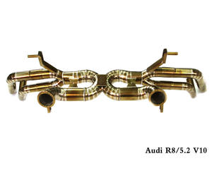 Nouveau style système d'échappement Catback en titane doré soudé TIG pour <span class=keywords><strong>Audi</strong></span> <span class=keywords><strong>R8</strong></span> <span class=keywords><strong>V10</strong></span> 5.2L 2017-2019, épaisseur 1.5mm, valve à vide - Product Image 4