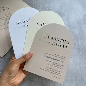 Impressão personalizada Projeto Bonito papel ouro cartões do convite do casamento gravado logotipo debossed cartões tag cartões convites do casamento