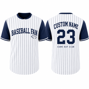 Custom <b>White</b> Black Pinstripe Baseball Fan Jersey Personalized Team Name Number Sports Apparel - Product Image 4