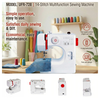 Máquina de Coser de Doble Aguja UFR-728, Nueva, con Operación Electrónica ABS, Puntada Zigzag, Diseño Moderno, Portátil, para Amantes de la Costura