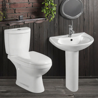 Ensemble de sanitaires en céramique pour toilettes et lavabos, comprenant WC, lavabo sur pied, évier et siphon en P, style occidental, vente en gros à prix compétitif