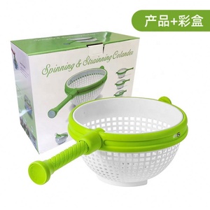 Panier d'égouttage rotatif en gros, hermétique, écologique, en plastique moulé par injection, pour le nettoyage et la déshydratation des légumes et des fruits - Product Image 6