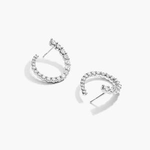 Exclusive 925 Sterling Silver Gold Plated Moissanite Hoop <b>Earrings</b> Premium Luxury Designer <b>Fine</b> Jewelry Birthday Anniversary Gif - Product Image 5