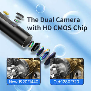 1920P HD Caméra d'<span class=keywords><strong>inspection</strong></span> d'endoscope semi-rigide avec lumière 8 + 1 LED Endoscope de à double objectif pour IOS Android - Product Image 5