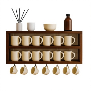 Wooden Cup <b>Rack</b> Standing Three-Layer Rectangular Minimalist Storage Holder for Kitchen - Product Image 5