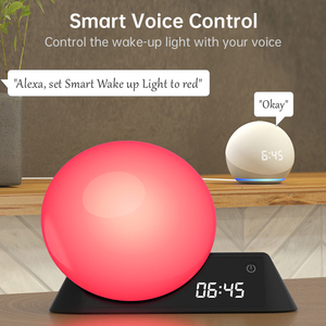 Đèn Led Thông Minh Báo Thức Sáng Mặt Trời Mọc Tích Hợp Đèn Đồng Hồ Báo Thức Kỹ Thuật Số Ngủ Mô Phỏng Đánh Thức Bằng Giọng Nói Alexa - Product Image 6