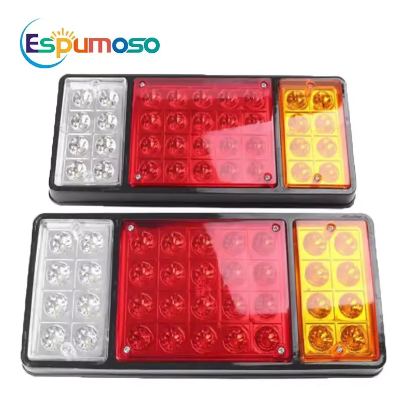 Espomoso Multi-Functionele Auto Led Staart Waarschuwingslampje 36led 24V Wit Rood Geel Auto Externe Waarschuwing Auto Trailer Vrachtwagenlampen