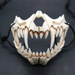 Nimicro terror horrível fantasia única 3d, máscara de algodão impresso para rosto de halloween, reutilizável, resina negra para cosplay