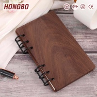 Carpeta de Documentos Económica con Separadores de Madera A6, Marca Hongbo, Modelo HB-WUS8Q, Origen ZHEJIANG, Anillas Doradas/Negras, Superventas