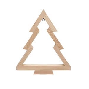 Wooden Christmas <b>Tree</b> <b>Ornament</b> Natural Wood Color Pine Material Triangle Shape Desktop Display Decorative Prop - Product Image 5