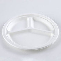 10 POUCES Pâte De Canne À Sucre Flip-Top PLAQUE Prix Avorable Conteneurs Alimentaires À Emporter Matériel De Bagasse Durable pour Les Déjeuners
