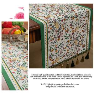 Tissu tissé floral <span class=keywords><strong>de</strong></span> <span class=keywords><strong>chemin</strong></span> <span class=keywords><strong>de</strong></span> <span class=keywords><strong>table</strong></span> <span class=keywords><strong>de</strong></span> <span class=keywords><strong>Style</strong></span> campagnard américain haut <span class=keywords><strong>de</strong></span> gamme <span class=keywords><strong>de</strong></span> luxe pour la décoration intérieure longue nappe pour <span class=keywords><strong>Table</strong></span> basse ou TV - Product Image 4