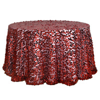 Vente en gros de nappes rondes dorées de luxe à paillettes brodées de 18mm pour décoration de mariage et de fête