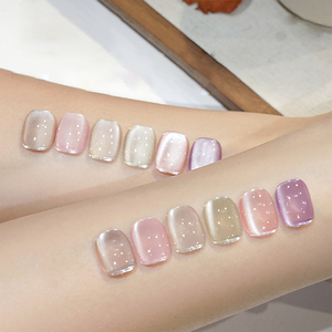 AILANUO Esmalte de Gel de Ojo de Gato Guanshan Yue de 6 Colores para Arte de Uñas UV/LED, Polvo de Purpurina de Gel de Ojo de Gato, Personalización de Marca Profesional - Product Image 3