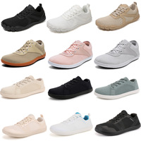 Scarpe Barefoot da Uomo Grigie con Punta Larga, Traspiranti, Antiscivolo, Sneakers Casual, Produzione OEM, Pronte per la Spedizione
