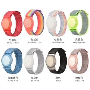 Pulseira de nylon para Apple Airtags, pulseira de pulso para crianças e idosos, pulseira de relógio respirável para Apple Airtags, novidade