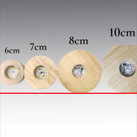 Lampe de chevet à boule de cristal rechargeable de 6, 7, 8, 10 cm avec base en bois, support d'affichage lumineux, impression 3D, veilleuse à intensité variable, idéale pour la maison