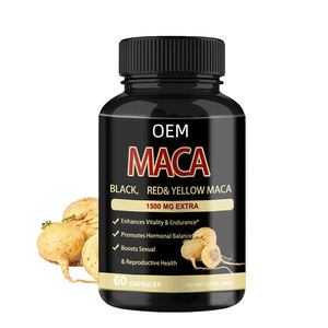 Capsules de Maca Haute Puissance avec Variétés Noire, Rouge et Jaune 1500mg Force Extra pour Stimuler l'Endurance, la Vitalité et l'Équilibre Hormonal - Product Image 1
