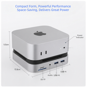 Base de Conexión USB OEM con Carcasa para SSD M.2 SATA/NVMe, USB-A/C3.2 10Gbps, SD/TF, Audio 3.5mm para <span class=keywords><strong>Mac</strong></span> <span class=keywords><strong>Mini</strong></span> M4 <span class=keywords><strong>Mini</strong></span> PC - Product Image 2
