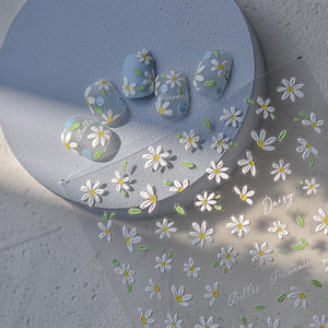 Venta caliente Daisy Flower Nail Stickers 5d Relief Flower Design Decoración Nail Art Calcomanías Encantos para <span class=keywords><strong>uñas</strong></span> - Product Image 2