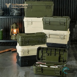 Green Plastic Tool <b>Storage</b> <b>Box</b> Waterproof Rectangle Portable Outdoor <b>Camping</b> Car Organizer Bin - Product Image 6