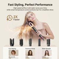Cepillo de Aire Caliente para Rizar el Cabello de Uso Profesional, Secador y Estilizador de Cabello 6 en 1, Juego de Herramientas Multiusos para Peinar el Cabello