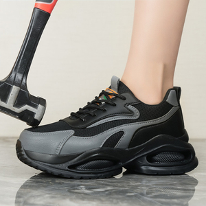 Erkek kadın rahat çelik ayak iş güvenliği ayakkabıları Slip-On ayakkabı güvenlik ayak parmakları hafif Sneakers fabrika kullanımı için Min. 1 - Product Image 1